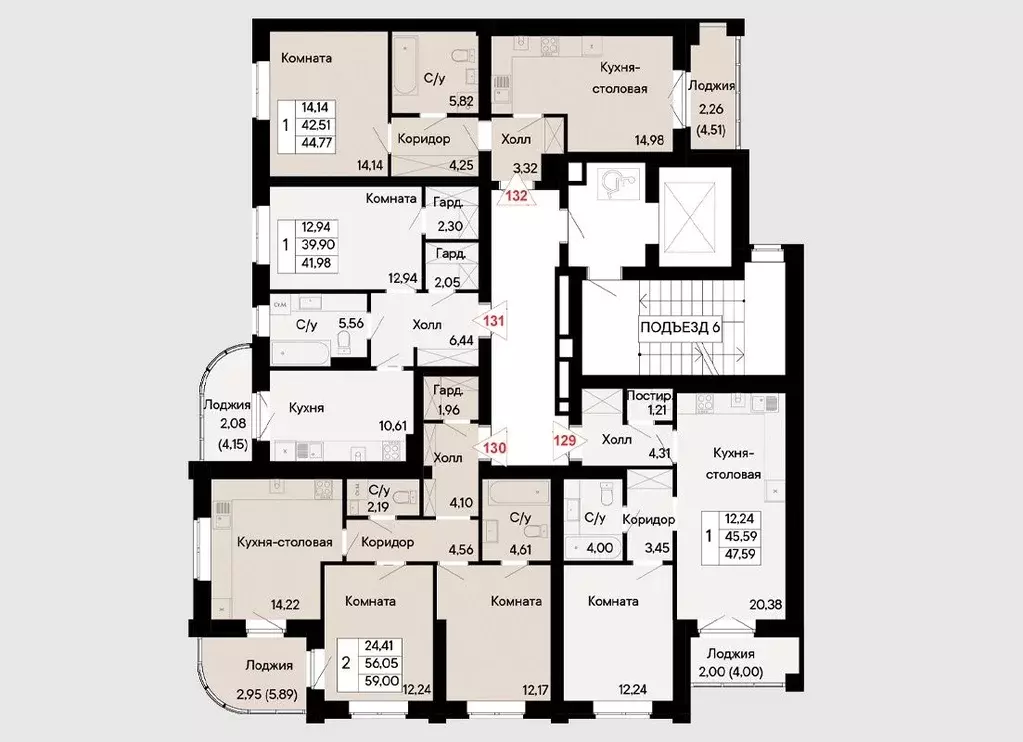 1-к кв. Ростовская область, Ростов-на-Дону Ривьера жилой квартал,  ... - Фото 2