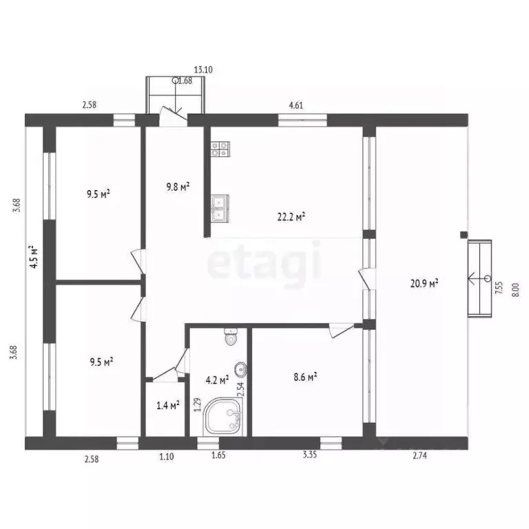 Дом в Калужская область, Перемышльский район, Ильинское с/пос, с. ... - Фото 2