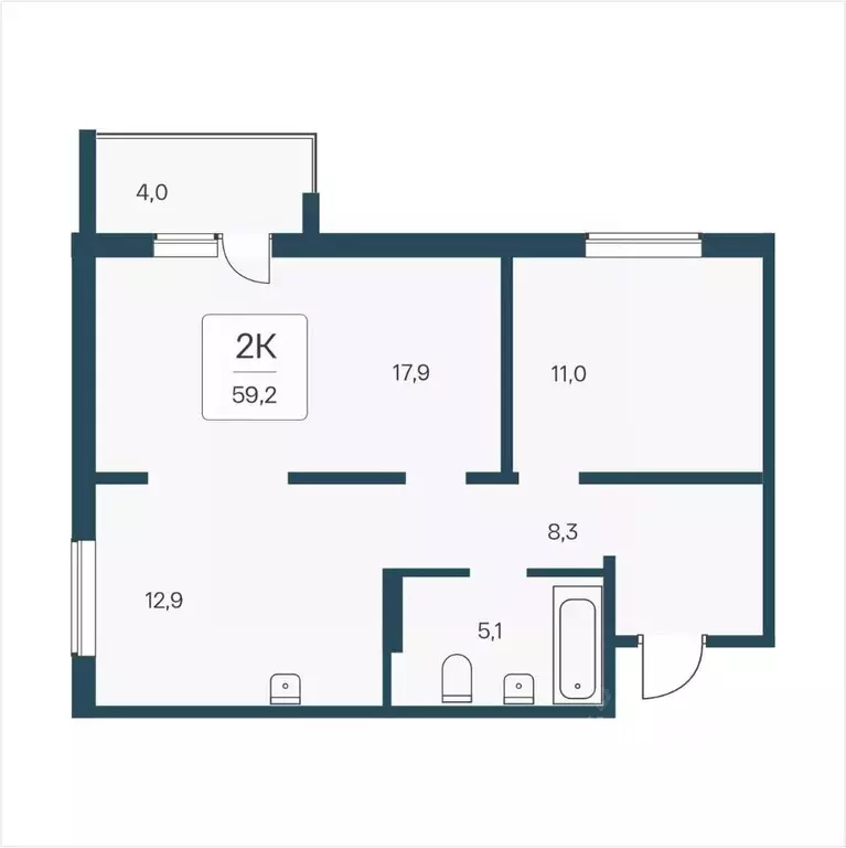 2-к кв. Новосибирская область, Новосибирск Кедровая ул., 80/3 (59.2 м) - Фото 0