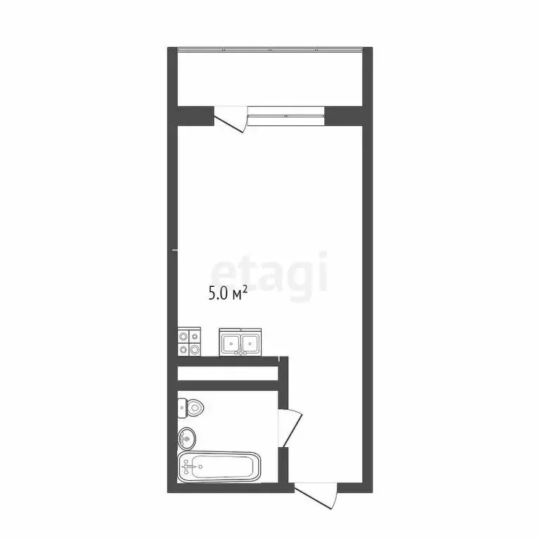 Квартира-студия: Тюмень, улица Тимофея Чаркова, 28 (24 м) - Фото 1