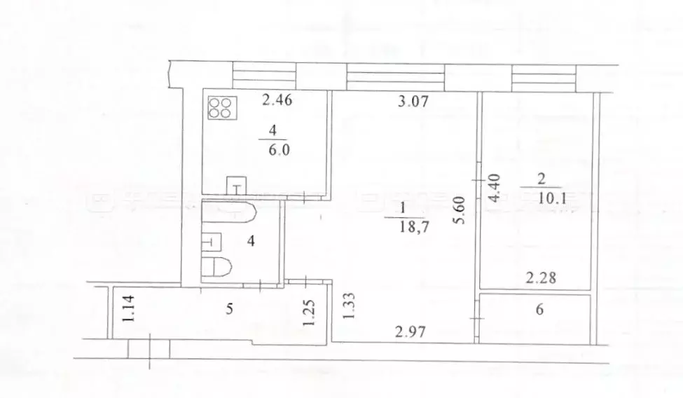2-к кв. Татарстан, Казань ул. Заслонова, 26 (44.8 м) - Фото 2