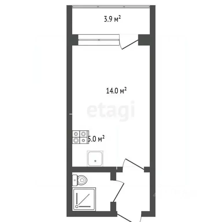 Студия Ханты-Мансийский АО, Сургут ул. Крылова, 26 (23.9 м) - Фото 1