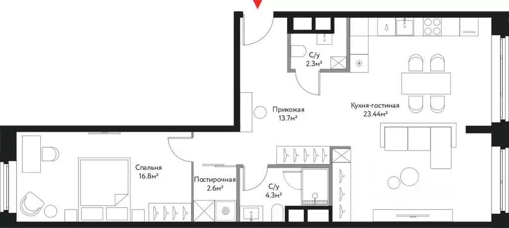 3-к кв. Москва Лермонтовская ул., 1 (73.14 м) - Фото 0