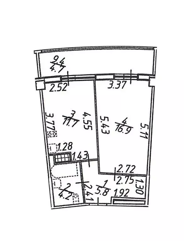 1-комнатная квартира: Санкт-Петербург, бульвар Александра Грина, 1 (43 ... - Фото 1