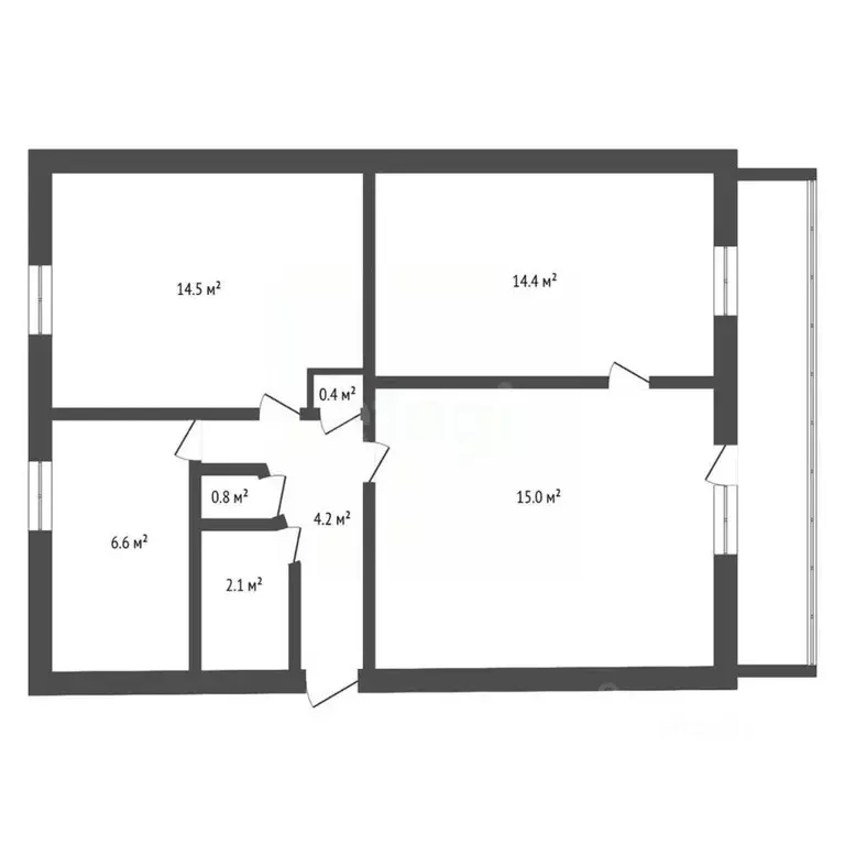 3-к кв. Амурская область, Зея Светлый мкр, 15 (59.0 м) - Фото 2