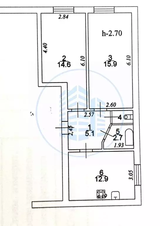 2-к кв. Ставропольский край, Ессентуки Вокзальная ул., 73 (52.3 м) - Фото 1