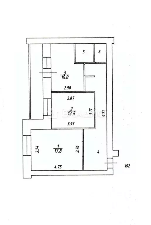 2-к кв. Владимирская область, Владимир ул. Нижняя Дуброва, 21а (62.1 ... - Фото 2