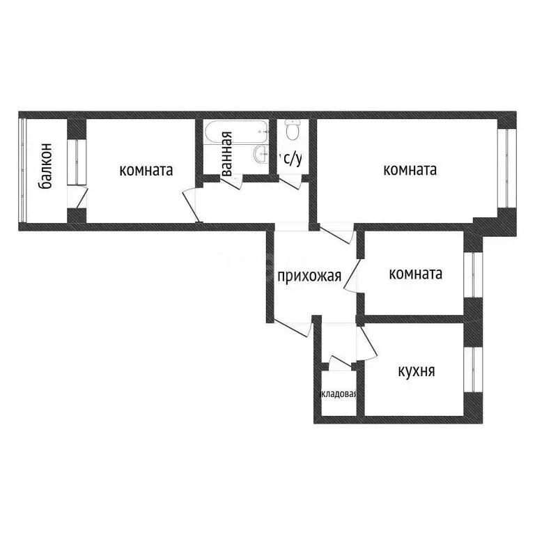 3-комнатная квартира: Курган, жилой район Заозёрный, 2-й микрорайон, 8 ... - Фото 0