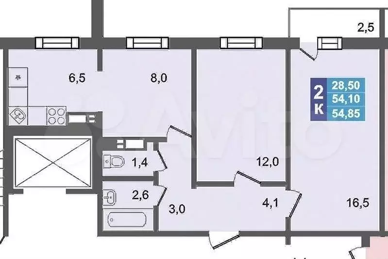 3-к. квартира, 55 м, 1/10 эт. - Фото 0