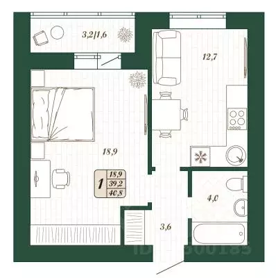 1-к кв. Самарская область, Волжский район, Смышляевка городское ... - Фото 1