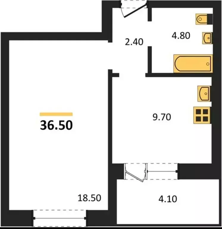 1-комнатная квартира: Самара, улица Александра Солженицына, 6 (36.5 м) - Фото 1