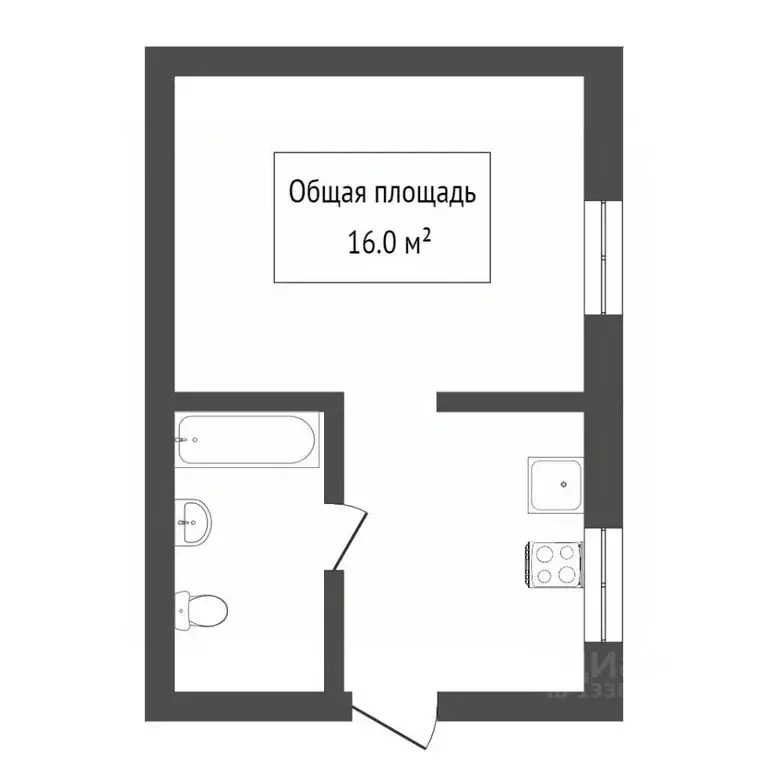 Студия Томская область, Томск Черемошники мкр, ул. Батистовая, 16 ... - Фото 1