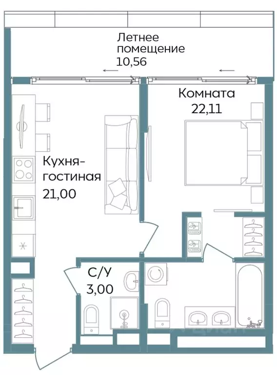 2-к кв. Крым, Саки ул. Морская (56.67 м) - Фото 0
