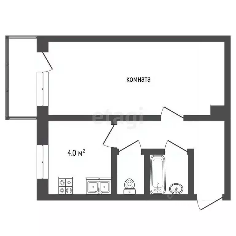 1-к кв. Челябинская область, Кыштым ул. Горелова, 4 (30.8 м) - Фото 1