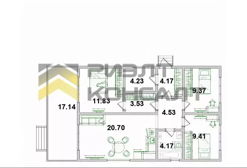 Дом в Омская область, Омский район, пос. Ростовка Целинная ул. (85 м) - Фото 2