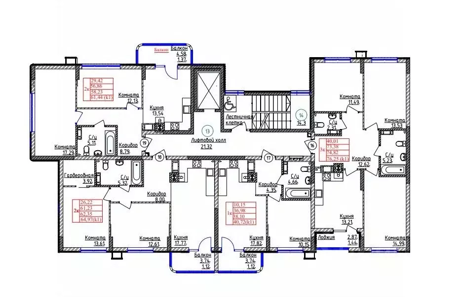 3-к кв. Калининградская область, Калининград ул. Дубовая Аллея (74.82 ... - Фото 2
