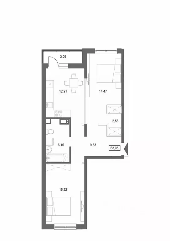 2-к кв. Тверская область, Конаковский муниципальный округ, ... - Фото 1