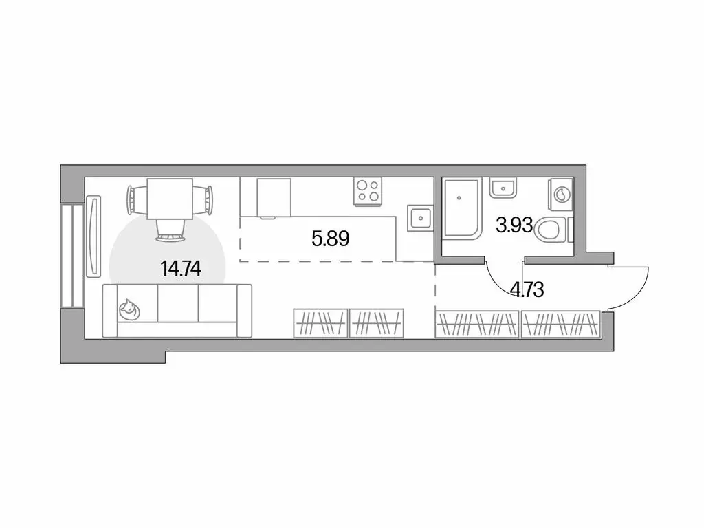 Квартира-студия: Москва, Шарикоподшипниковская улица, 11с2 (29.29 м) - Фото 1