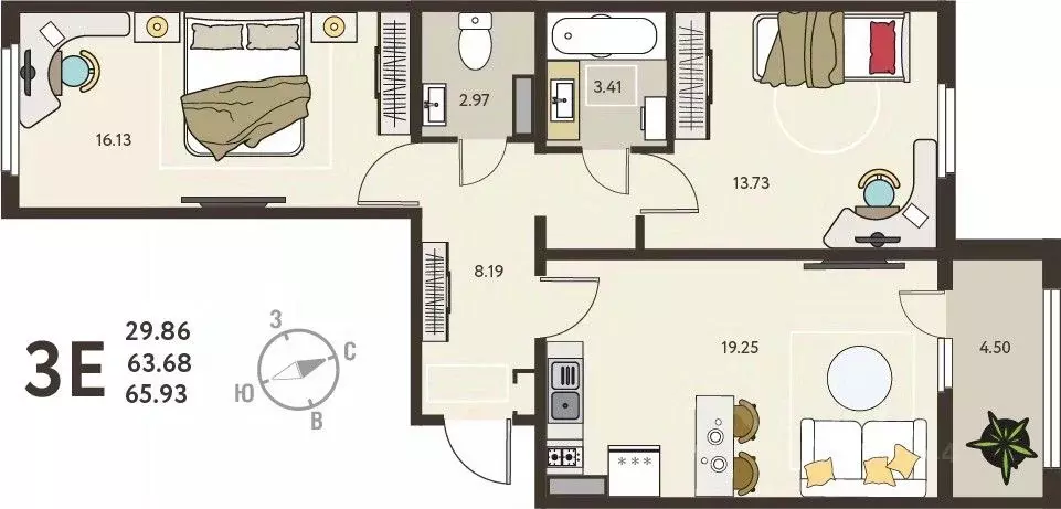 2-к кв. Курская область, Курск Курского завода тракторных запчастей ... - Фото 1