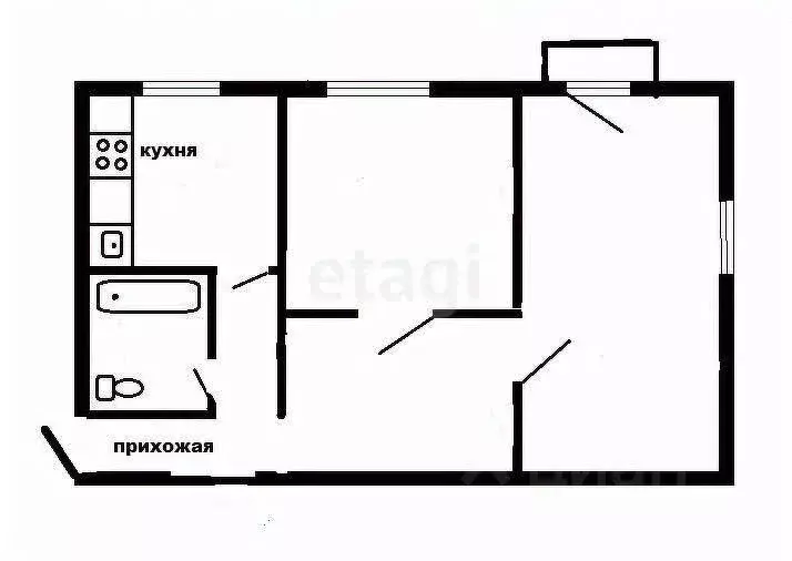 2-к кв. Тульская область, Богородицк ул. Урицкого, 33 (46.0 м) - Фото 1