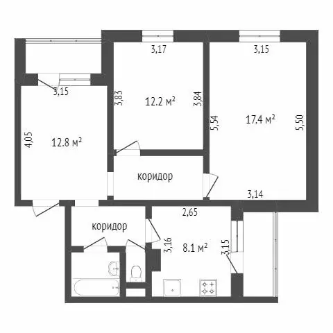 3-комнатная квартира: Белгород, бульвар Юности, 43 (63 м) - Фото 0