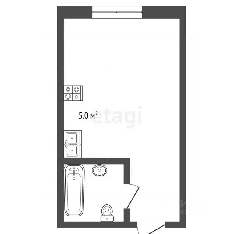 Студия Севастополь ул. Парковая, 15 (19.0 м) - Фото 2