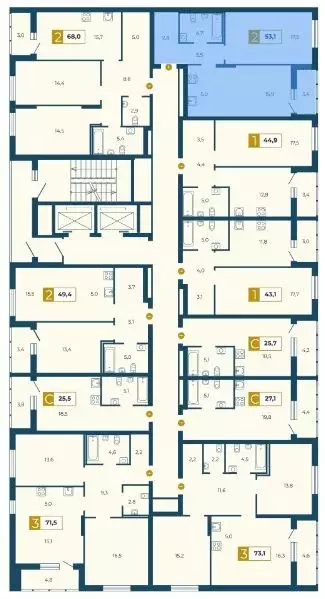 3-к кв. Свердловская область, Екатеринбург ул. Татищева, 105 (73.1 м) - Фото 1