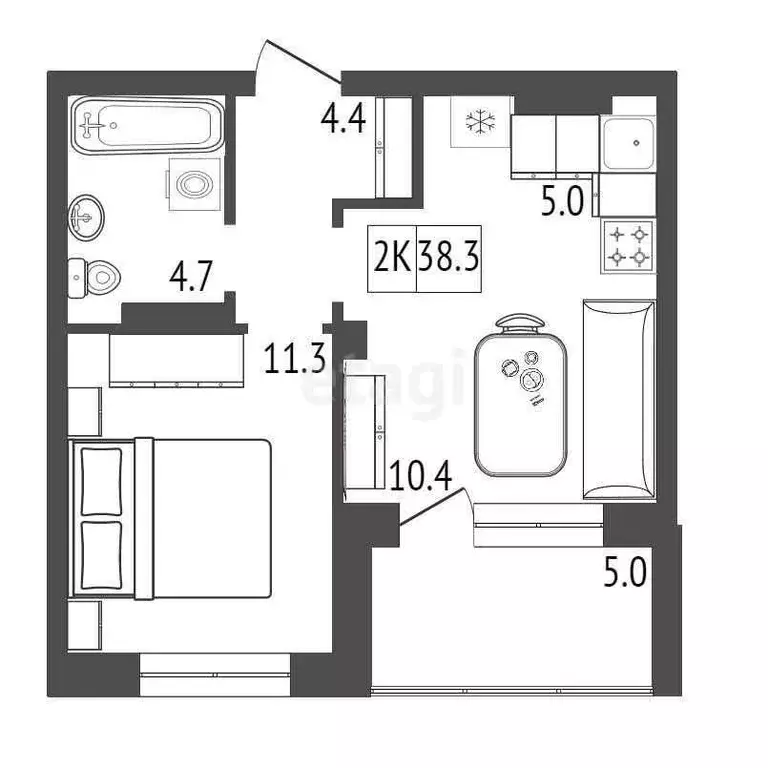 Продаётся 1-к квартира, 38.3 м - Фото 0
