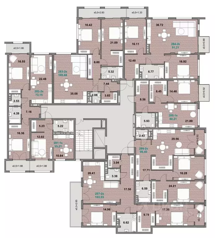 1-к кв. Калининградская область, Зеленоградск ул. Гагарина (60.21 м) - Фото 2
