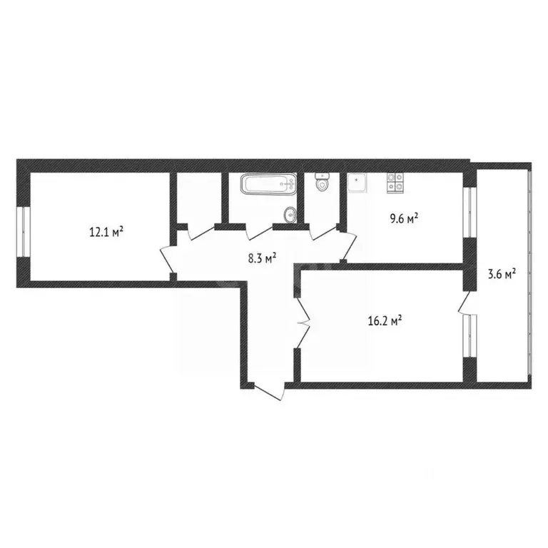 2-к кв. Калужская область, Обнинск Белкинская ул., 35 (50.7 м) - Фото 2