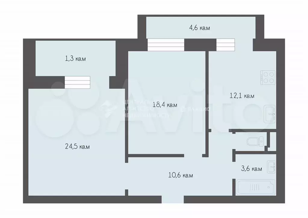 2-к. квартира, 70,5 м, 5/10 эт. - Фото 0