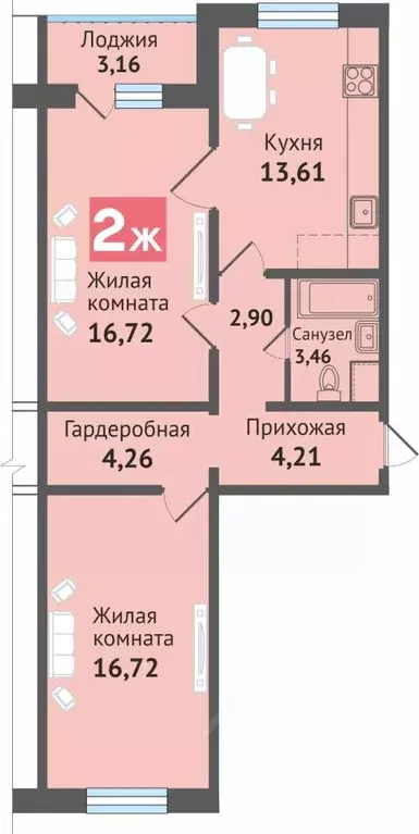 2-к кв. Марий Эл, Медведево городское поселение, Медведево пгт ул. ... - Фото 0