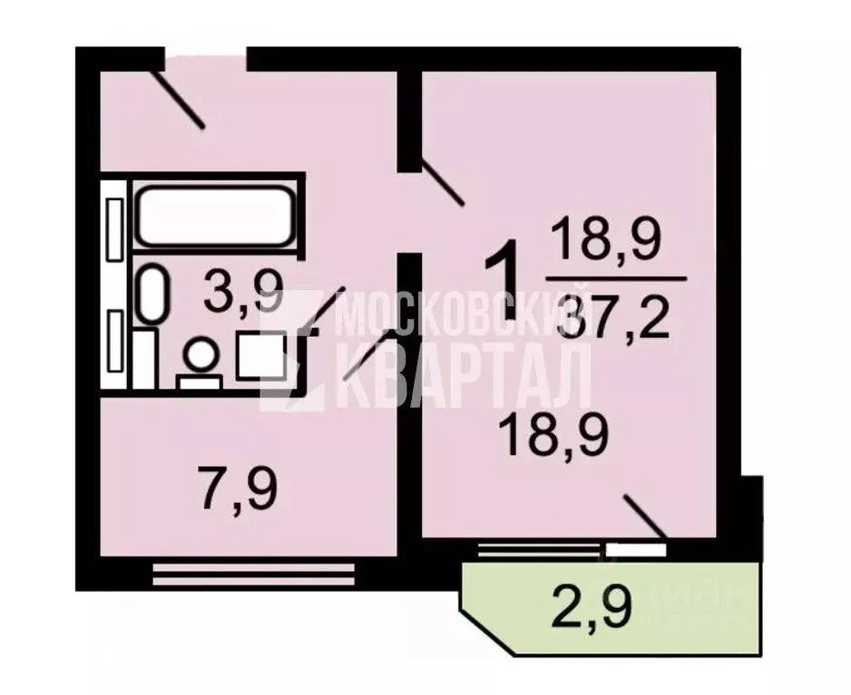 1-к кв. Москва Вешняковская ул., 14К2 (36.9 м) - Фото 2