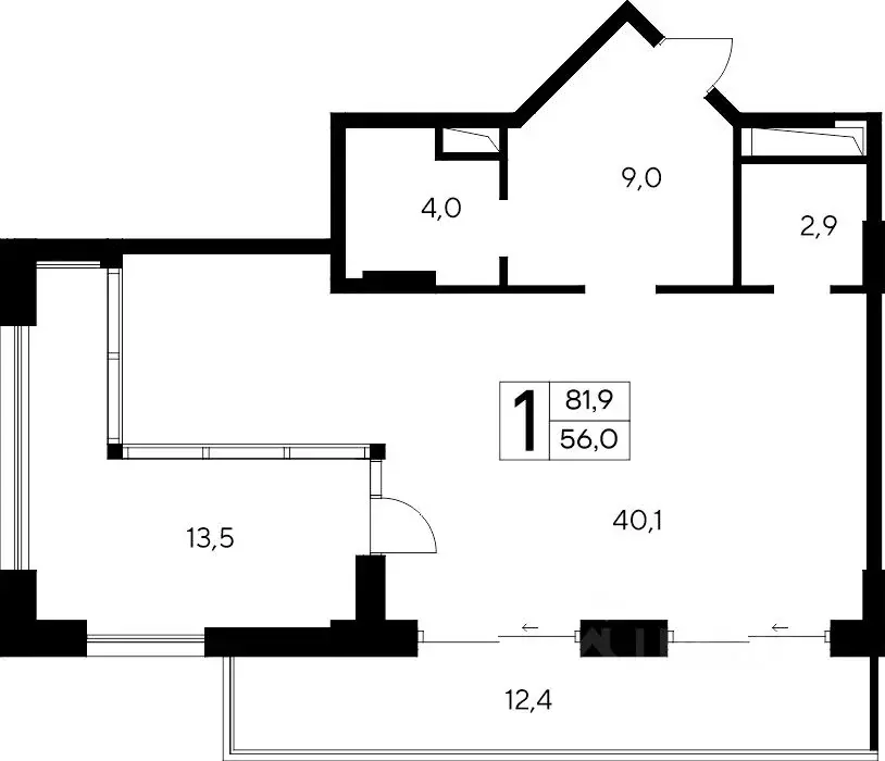 1-к кв. Крым, Евпатория Курортный кв-л,  (81.9 м) - Фото 1