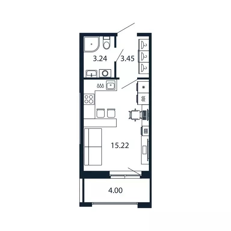 Квартира-студия: Новоселье, Центральная улица, 30к1 (21.7 м) - Фото 1