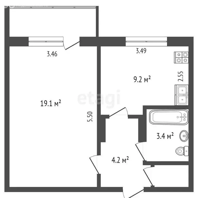 1-комнатная квартира: Саранск, улица Воинова, 26 (37.1 м) - Фото 1