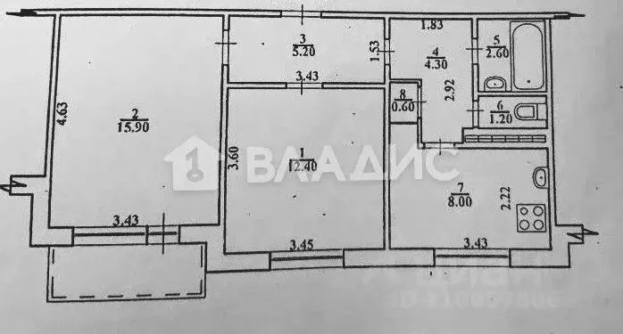 2-к кв. Волгоградская область, Волгоград ул. Кирова, 98А (50.2 м) - Фото 1