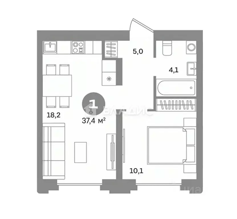 1-к кв. Москва Тагильская ул., 6/5 (37.4 м) - Фото 0