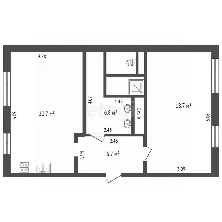 Комната Ханты-Мансийский АО, Нягань 1-й мкр, 46к2 (19.0 м) - Фото 2