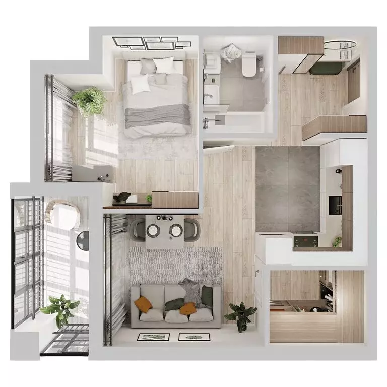 1-комнатная квартира: Кострома, микрорайон Новый город (46.2 м) - Фото 2