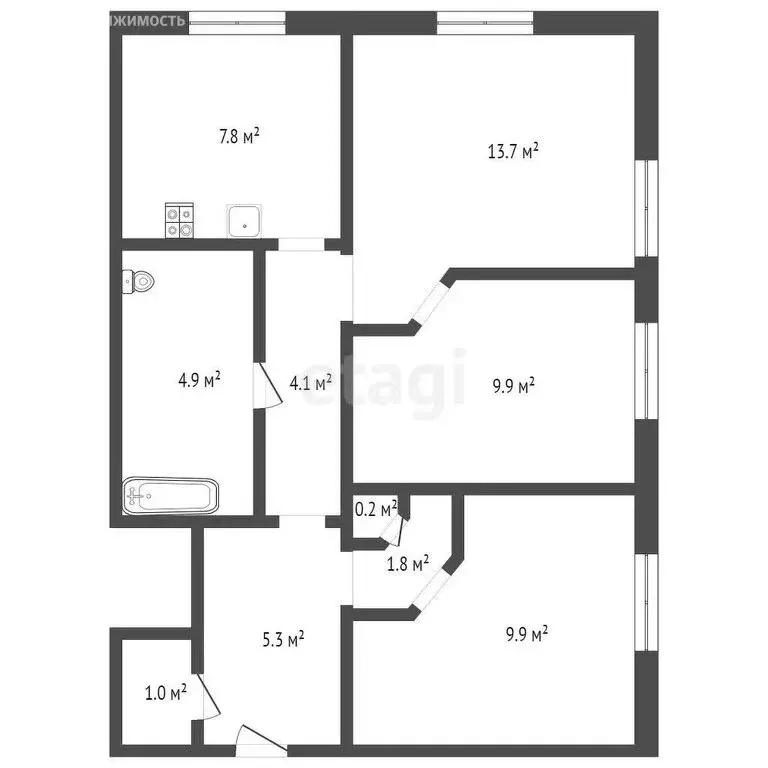 3-комнатная квартира: Кемерово, улица Рукавишникова, 43 (59 м) - Фото 0