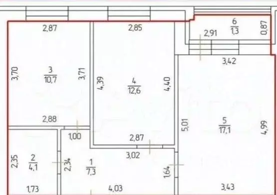 2-к кв. Башкортостан, Уфа ул. Даяна Мурзина, 7/1 (55.0 м) - Фото 1