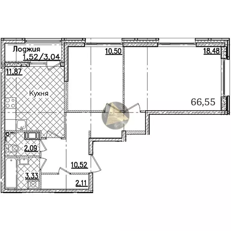 2-комнатная квартира: Санкт-Петербург, проспект Маршала Блюхера, 3к2 ... - Фото 1