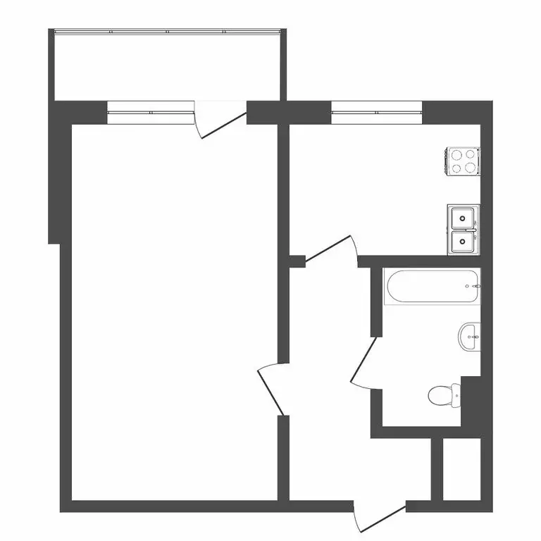 1-комнатная квартира: Тюмень, Интернациональная улица, 35 (33.9 м) - Фото 1