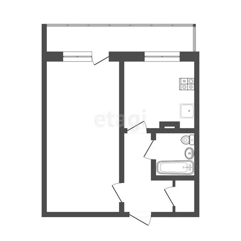 1-комнатная квартира: Томск, улица Ивана Черных, 97А (37 м) - Фото 1