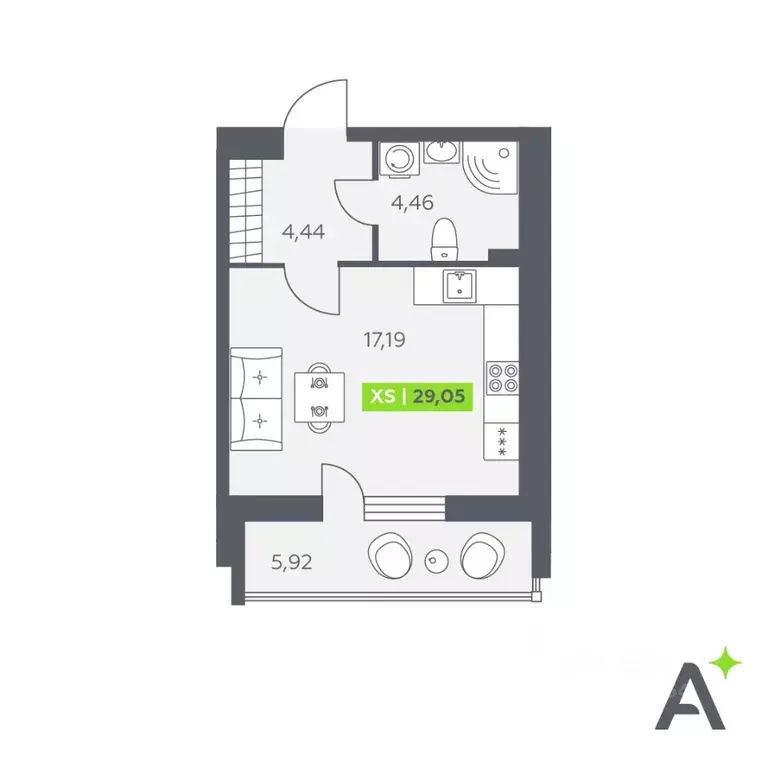Студия Ленинградская область, Всеволожский район, Заневское городское ... - Фото 1