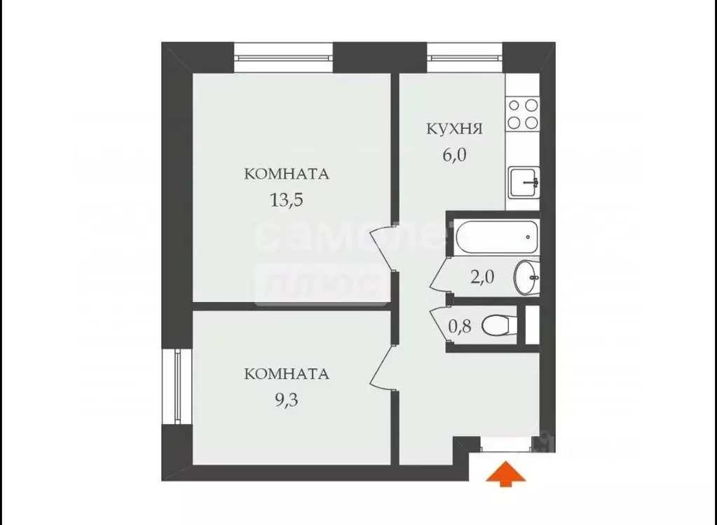 2-к кв. Москва ул. Металлургов, 46К2 (37.5 м) - Фото 2