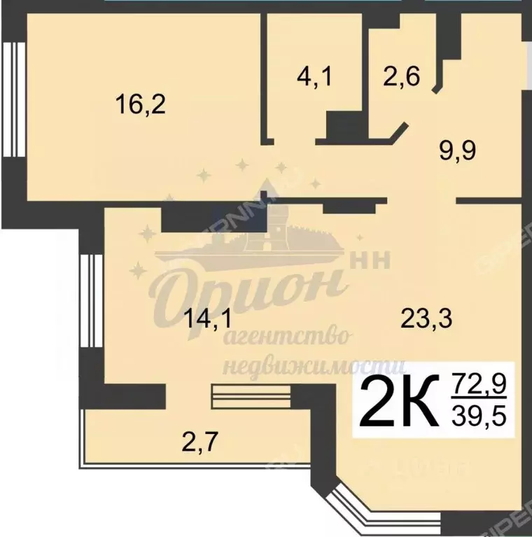 2-к кв. Нижегородская область, Нижний Новгород ул. Тимирязева, 7к4 ... - Фото 2