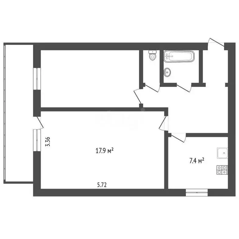 2-комнатная квартира: Ишим, улица Карла Маркса, 40 (50.2 м) - Фото 1