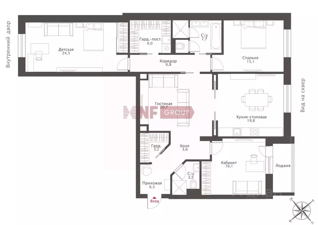 4-к кв. Москва Погодинская ул., 4 (140.5 м) - Фото 2